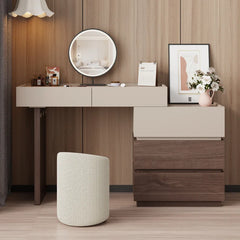 Lastuos Makeup Vanity In Walnut Finish for Modern Living - Wooden bazar