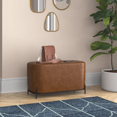 Chewniisile Faux Leather Upholstered Bench