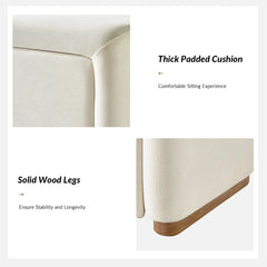 Side-opening Storage Bench with Padded Cushion and Solid Wood Legs