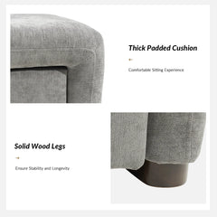 Side-opening Storage Bench with Padded Cushion and Solid Wood Legs