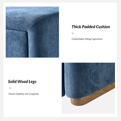 Side-opening Storage Bench with Padded Cushion and Solid Wood Legs