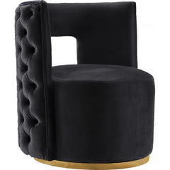 Velvet Swivel Accent Chair - Wooden Bazar
