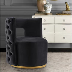 Velvet Swivel Accent Chair - Wooden Bazar