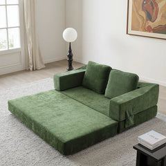 Upholstered Convertible Sleeper Sofa - Wooden Bazar