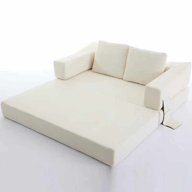 Upholstered Convertible Sleeper Sofa - Wooden Bazar