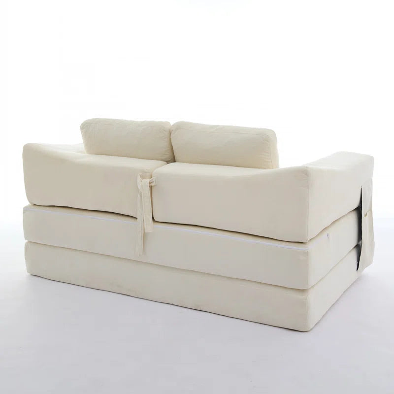 Upholstered Convertible Sleeper Sofa - Wooden Bazar