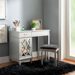 Sherloking Contemporary Vanity Set with Mirror and Padded Matching Stool