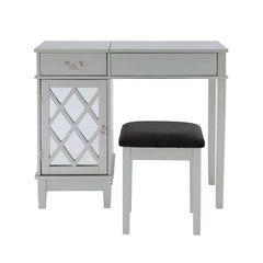 Sherloking Contemporary Vanity Set with Mirror and Padded Matching Stool