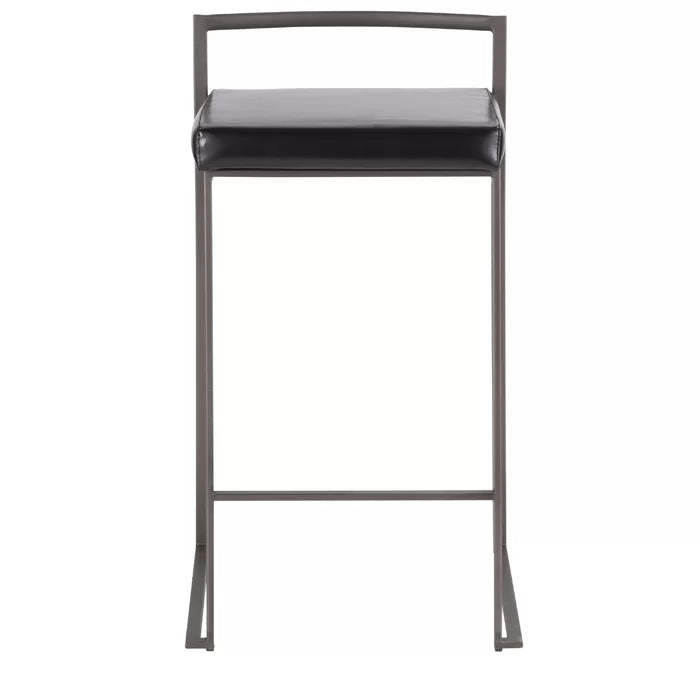 Deriko Swivel Upholstered Counter and bar Stool with Metal Frame (Set of 2)