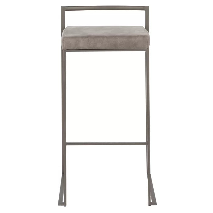 Deriko Swivel Upholstered Counter and bar Stool with Metal Frame (Set of 2)