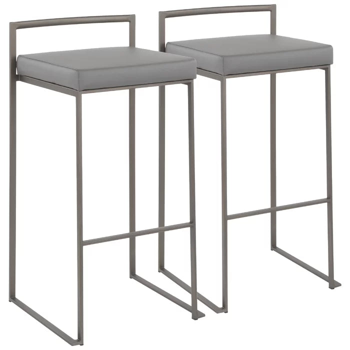 Deriko Swivel Upholstered Counter and bar Stool with Metal Frame (Set of 2)