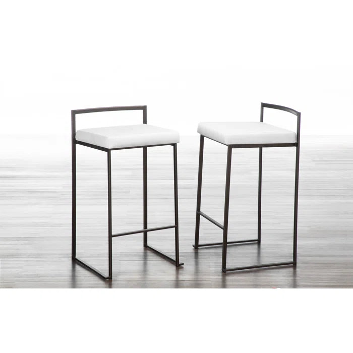 Deriko Swivel Upholstered Counter and bar Stool with Metal Frame (Set of 2)