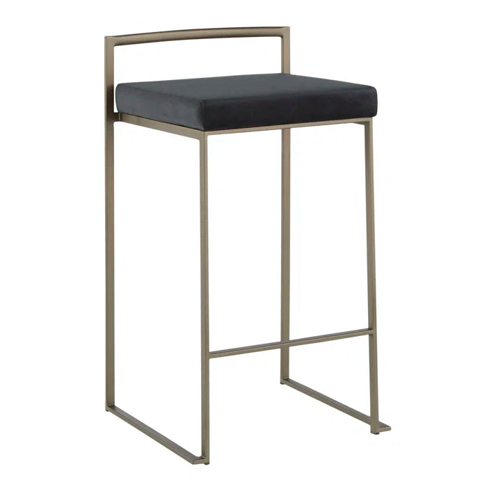 Deriko Swivel Upholstered Counter and bar Stool with Metal Frame (Set of 2)