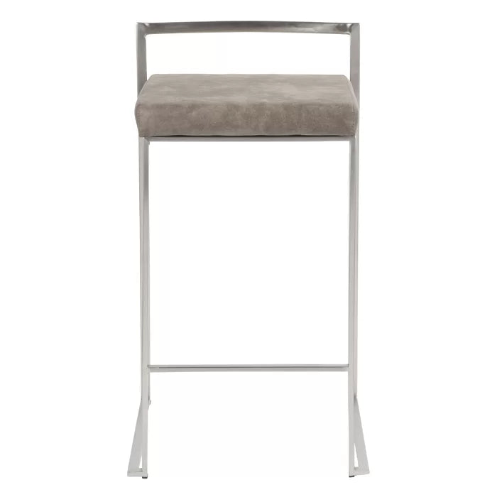 Deriko Swivel Upholstered Counter and bar Stool with Metal Frame (Set of 2)