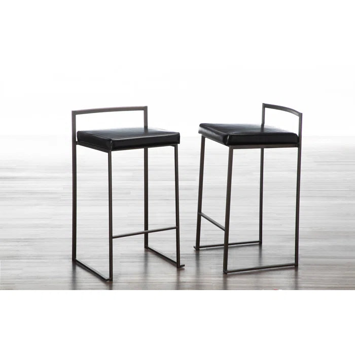 Deriko Swivel Upholstered Counter and bar Stool with Metal Frame (Set of 2)