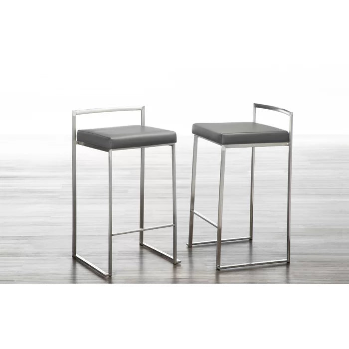 Deriko Swivel Upholstered Counter and bar Stool with Metal Frame (Set of 2)