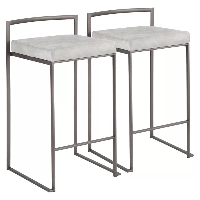 Deriko Swivel Upholstered Counter and bar Stool with Metal Frame (Set of 2)