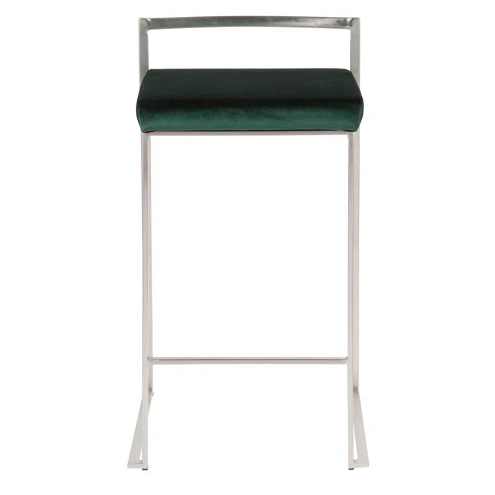 Deriko Swivel Upholstered Counter and bar Stool with Metal Frame (Set of 2)