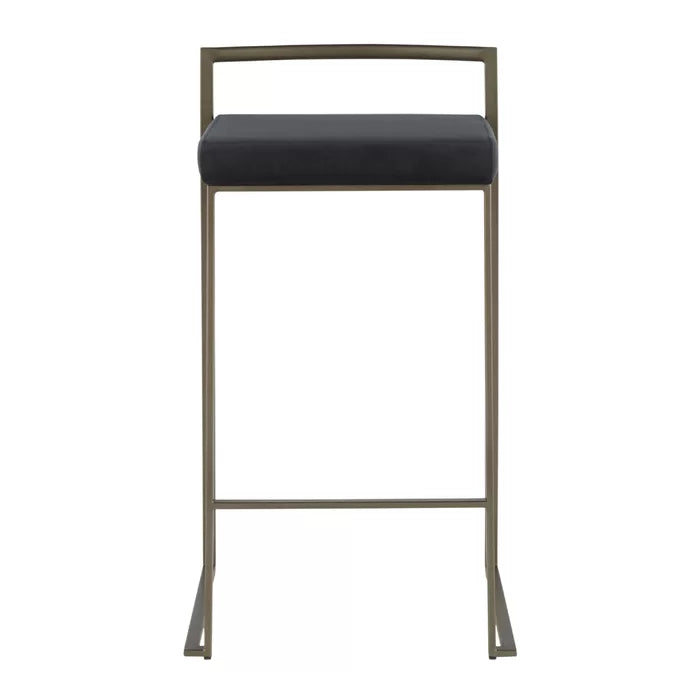 Deriko Swivel Upholstered Counter and bar Stool with Metal Frame (Set of 2)