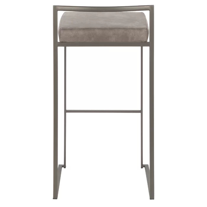 Deriko Swivel Upholstered Counter and bar Stool with Metal Frame (Set of 2)