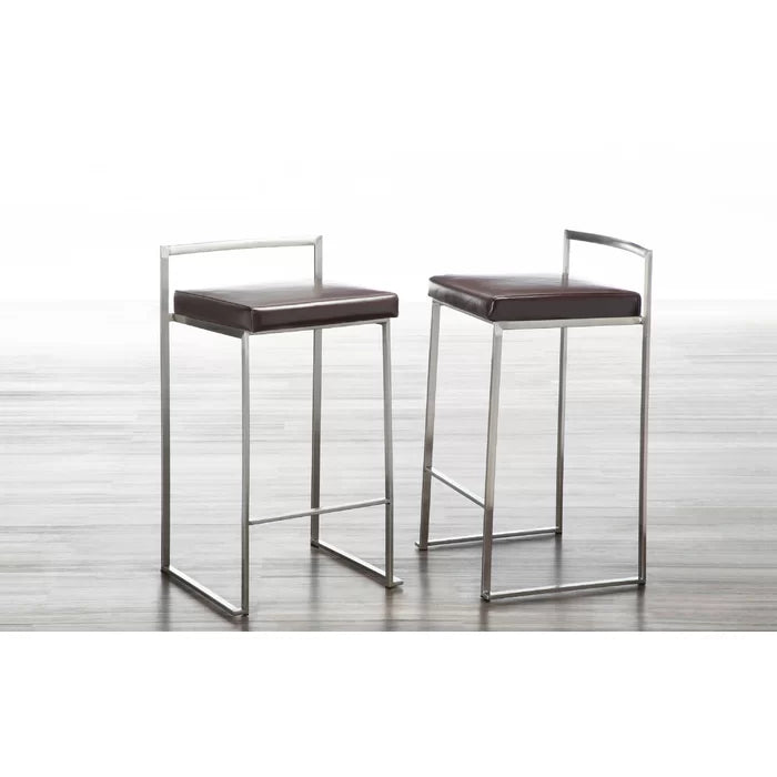 Deriko Swivel Upholstered Counter and bar Stool with Metal Frame (Set of 2)