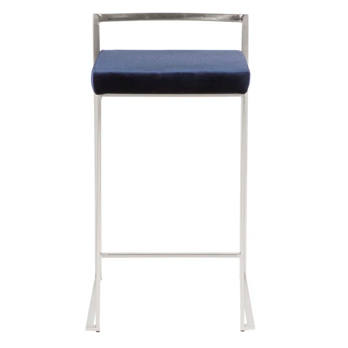 Deriko Swivel Upholstered Counter and bar Stool with Metal Frame (Set of 2)