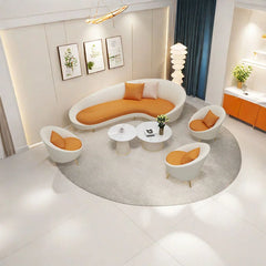 6 - Piece Faux Leather Living Room Set luxury sofa set