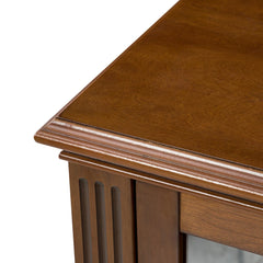 Multifunctional Wooden TV Stand with Shelf and 2 Drawers and Sturdy Legs