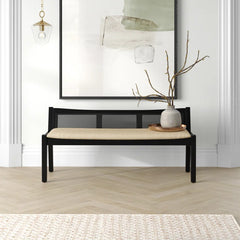 Dogger Cane Back Cushioned Bench