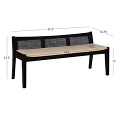 Dogger Cane Back Cushioned Bench