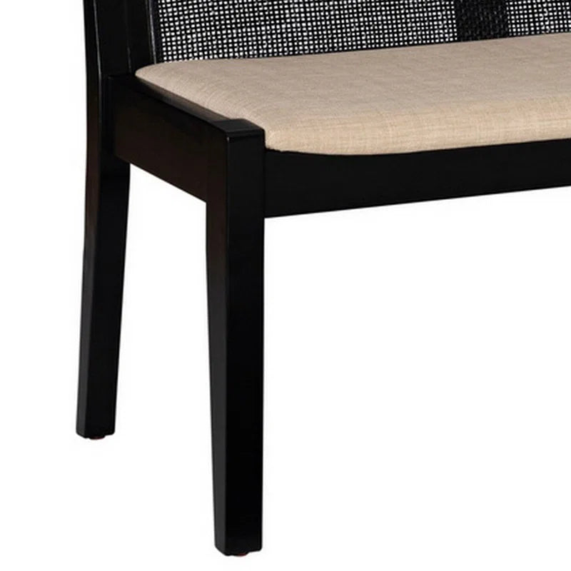 Dogger Cane Back Cushioned Bench