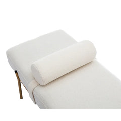 Labornite Modern Faux Fur Upholstered Ottoman Bench Seat with Gold Legs