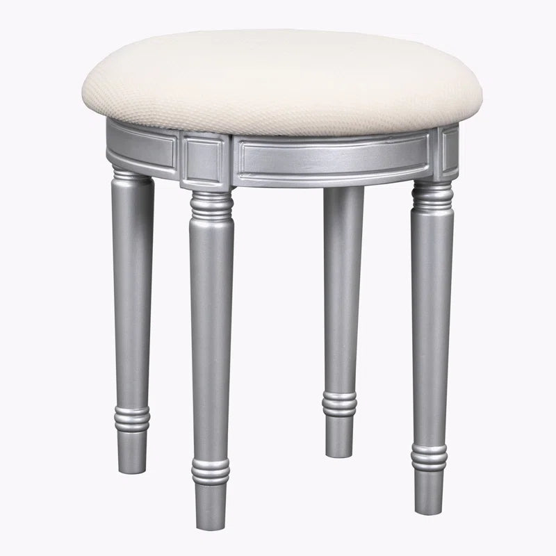Jacloper Vanity Dressing Table with Mirrored Drawers and Stool - Wooden bazar