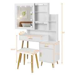 Sarah Dressing Table With Mirror - Wooden bazar