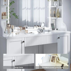 LEXINON Dressing Table With Mirror And Drawers With Adjustable Brightness
