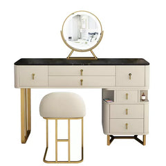Edelen Vanity dressing table with lighted mirror and stool