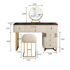 Edelen Vanity dressing table with lighted mirror and stool
