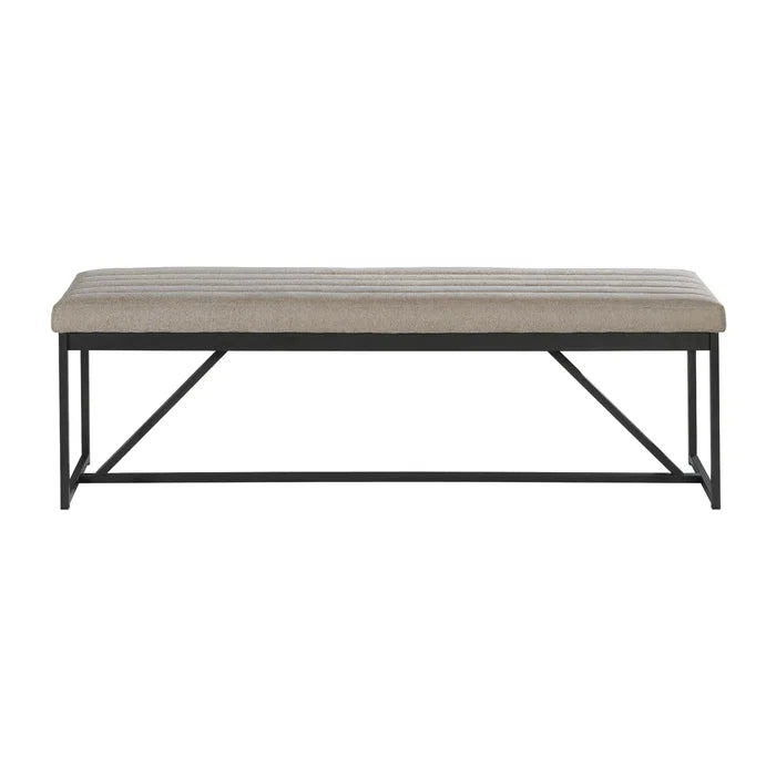 Pavilon Upholstered bench in black Metal  - Wooden bazar