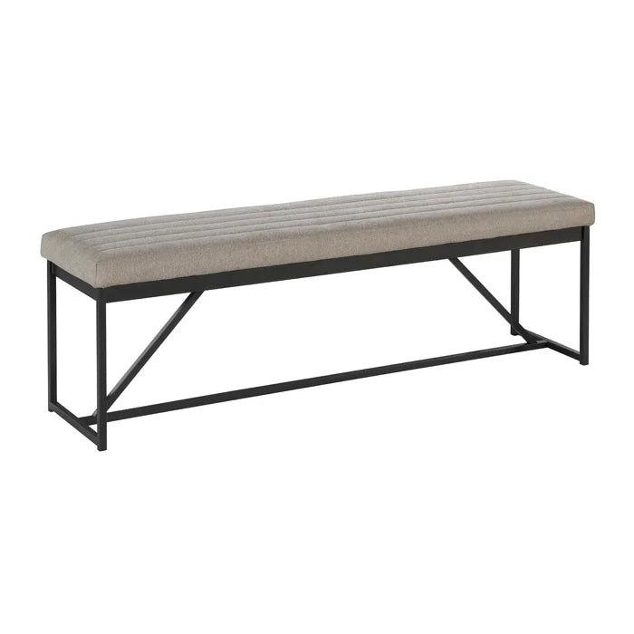 Pavilon Upholstered bench in black Metal  - Wooden bazar