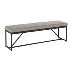 Pavilon Upholstered bench in black Metal  - Wooden bazar