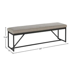 Pavilon Upholstered bench in black Metal  - Wooden bazar