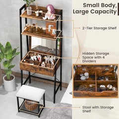 Talaya Vanity Bookshelf & Racks & Stool
