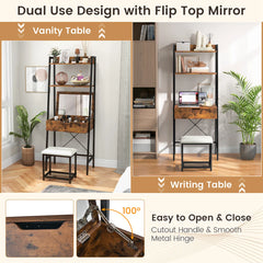 Talaya Vanity Bookshelf & Racks & Stool