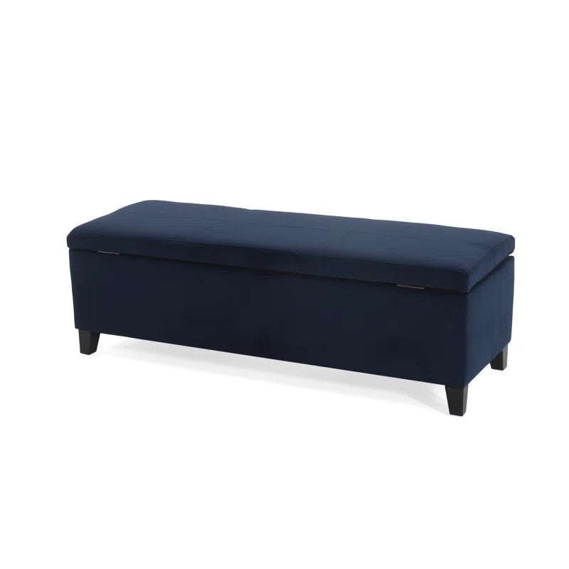Nazitex Velvet Upholstered Storage Bench - Wooden Bazar
