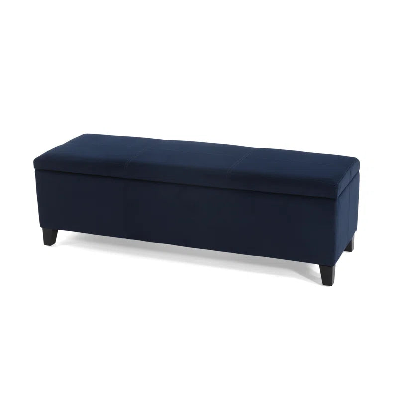 Nazitex Velvet Upholstered Storage Bench - Wooden Bazar