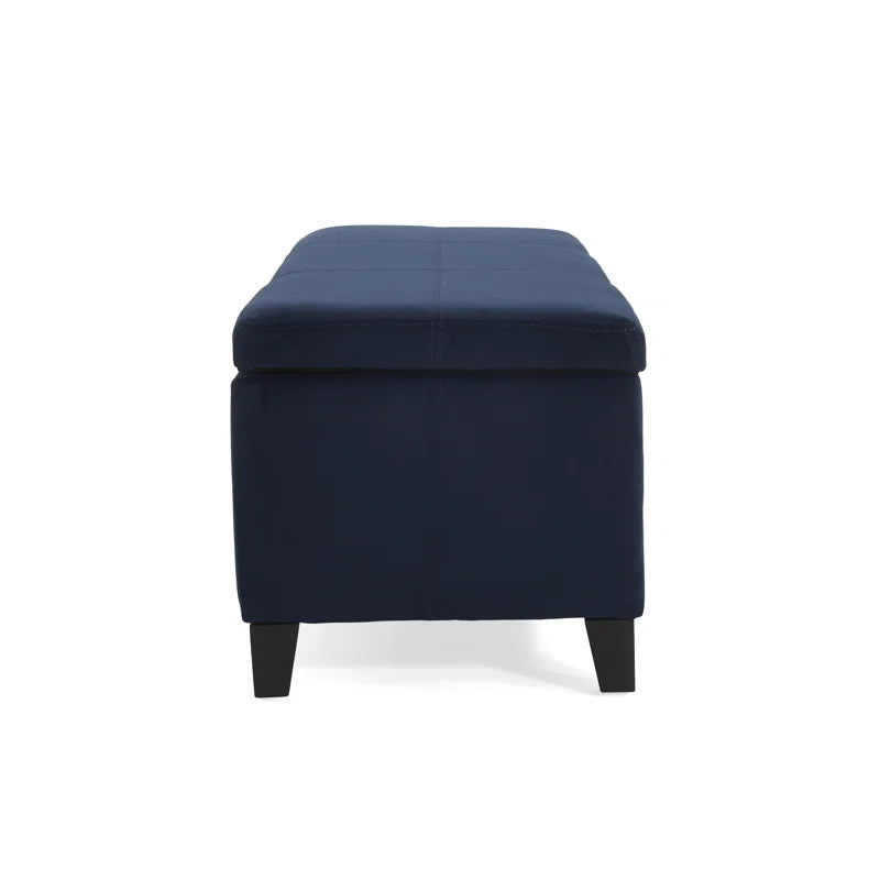 Nazitex Velvet Upholstered Storage Bench - Wooden Bazar