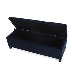 Nazitex Velvet Upholstered Storage Bench - Wooden Bazar