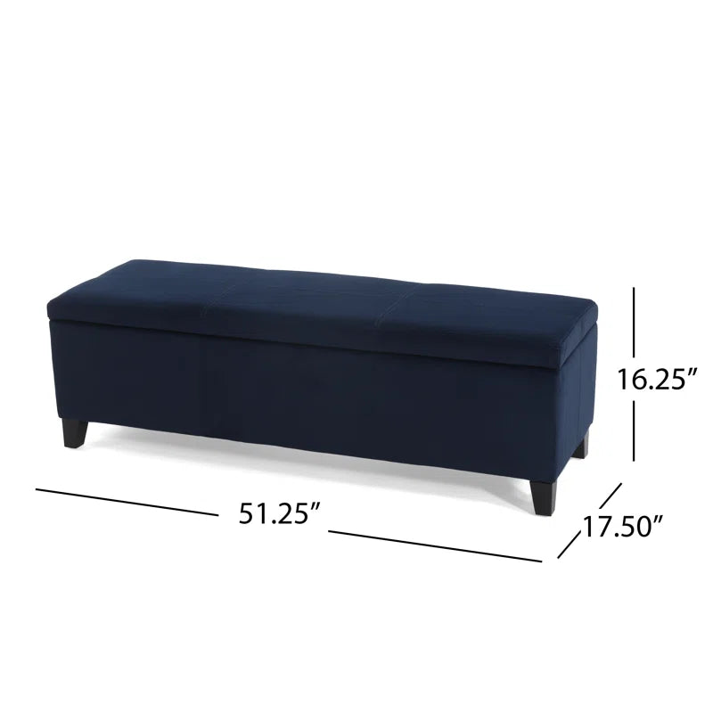 Nazitex Velvet Upholstered Storage Bench - Wooden Bazar