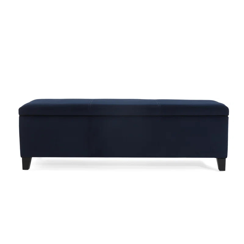 Nazitex Velvet Upholstered Storage Bench - Wooden Bazar