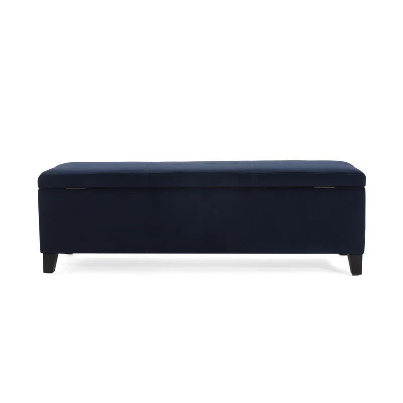 Nazitex Velvet Upholstered Storage Bench - Wooden Bazar